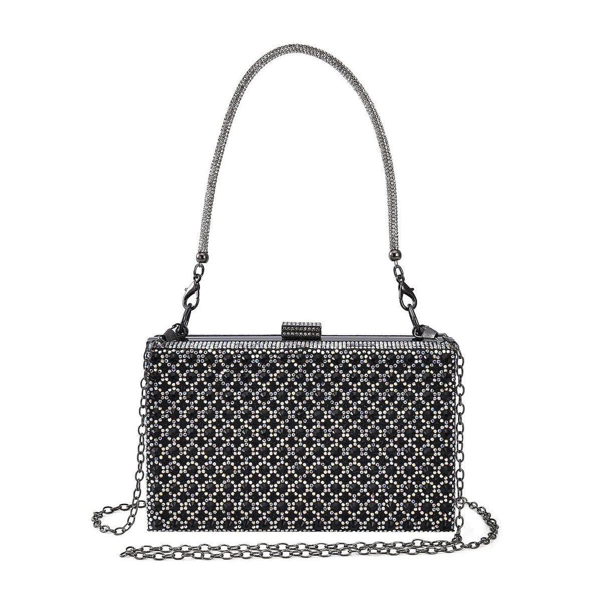 Sparkly Crystal Diamante Evening Clutch - Black 7154972 0