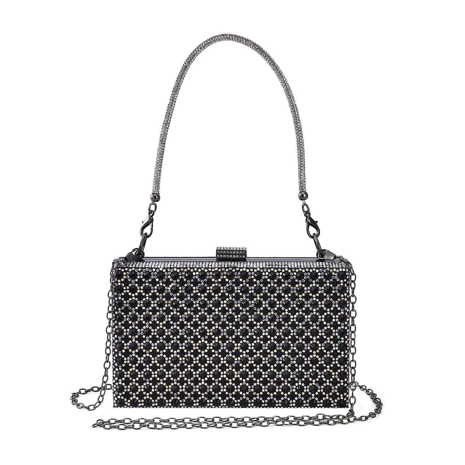 Sparkly Crystal Diamante Evening Clutch - Black 7154972 0
