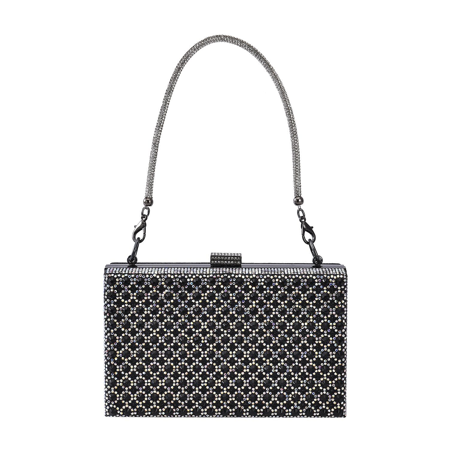 Sparkly Crystal Diamante Evening Clutch - Black 7154972 2