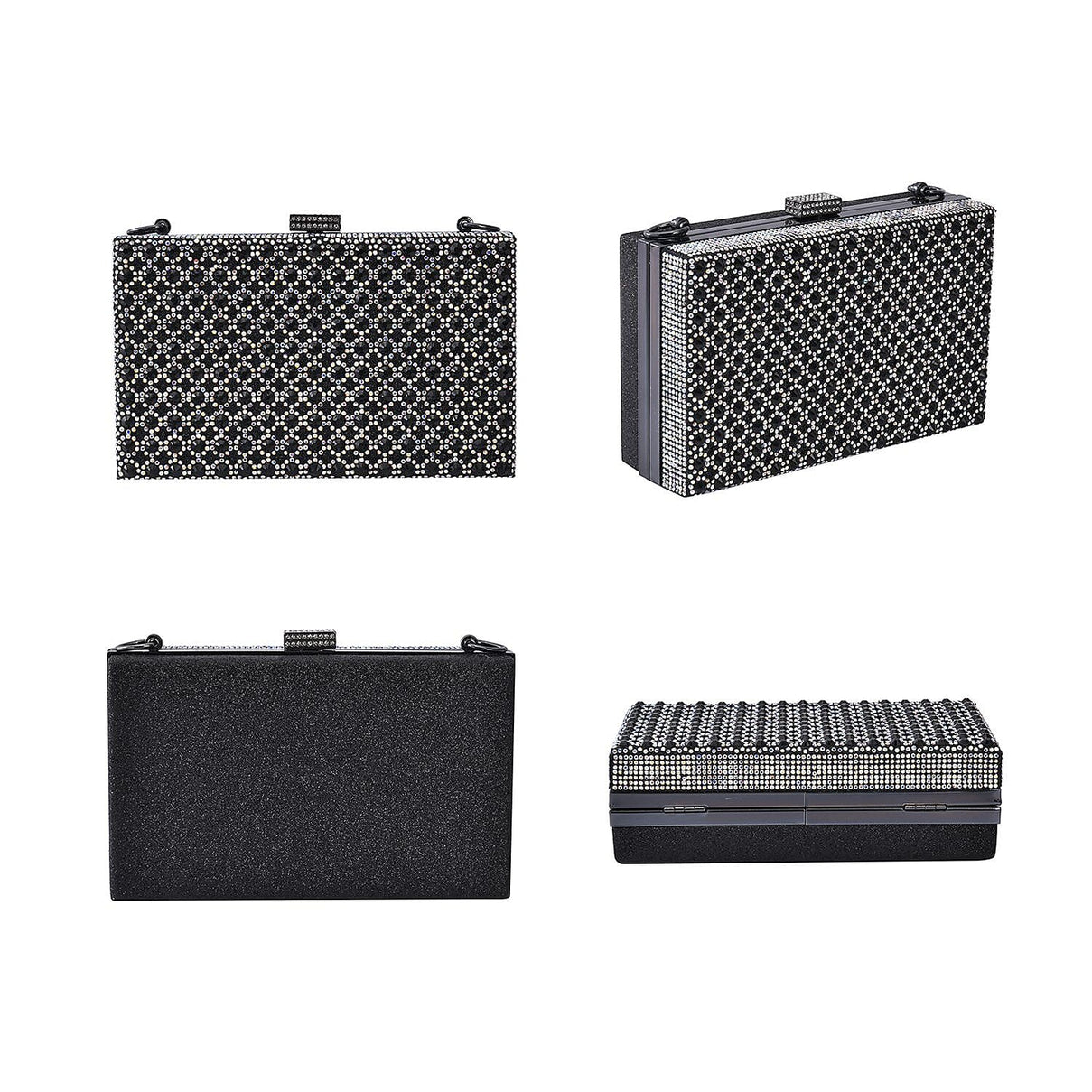Sparkly Crystal Diamante Evening Clutch - Black 7154972 3