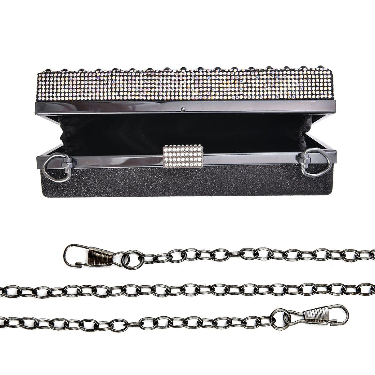 Sparkly Crystal Diamante Evening Clutch - Black 7154972 4
