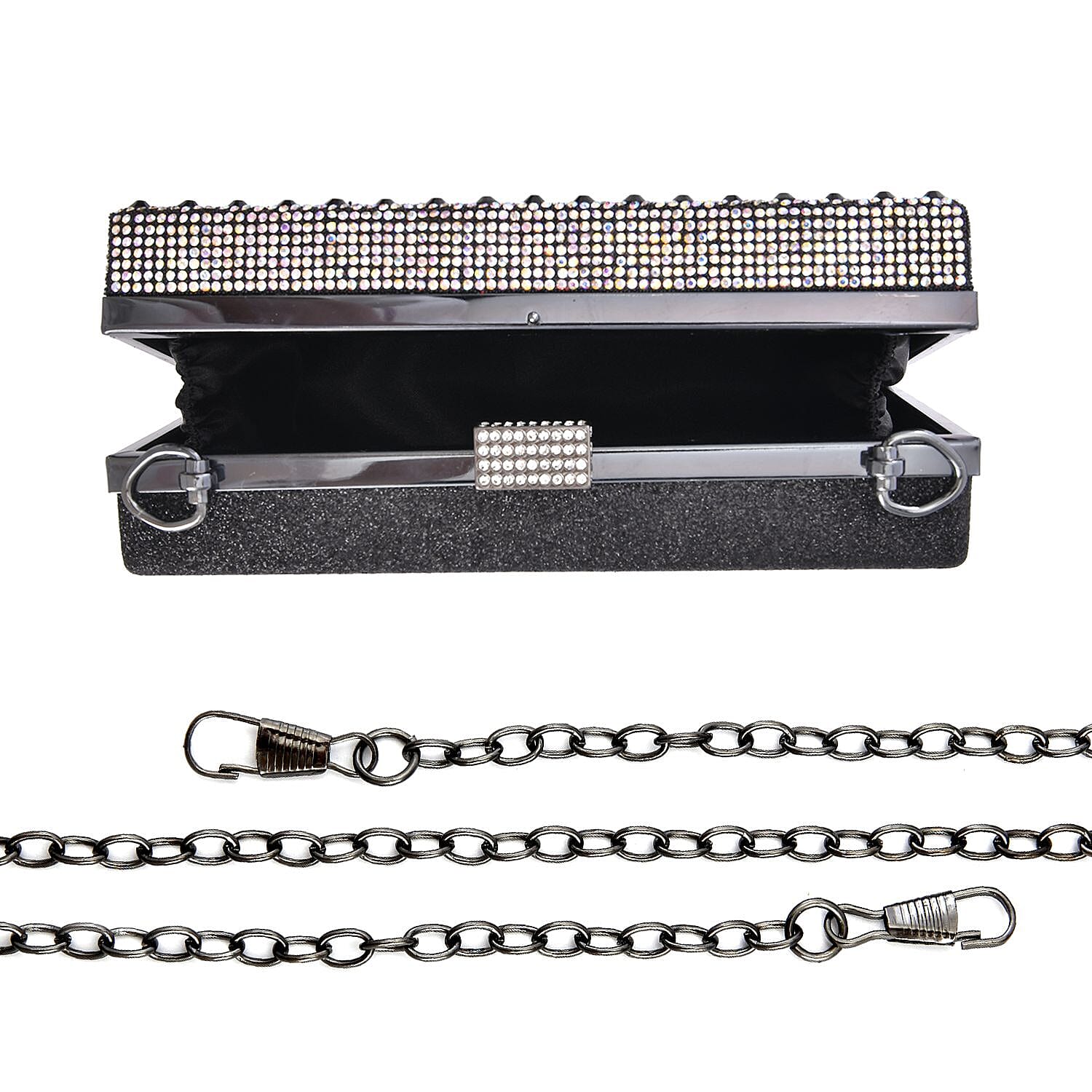 Sparkly Crystal Diamante Evening Clutch - Black 7154972 4