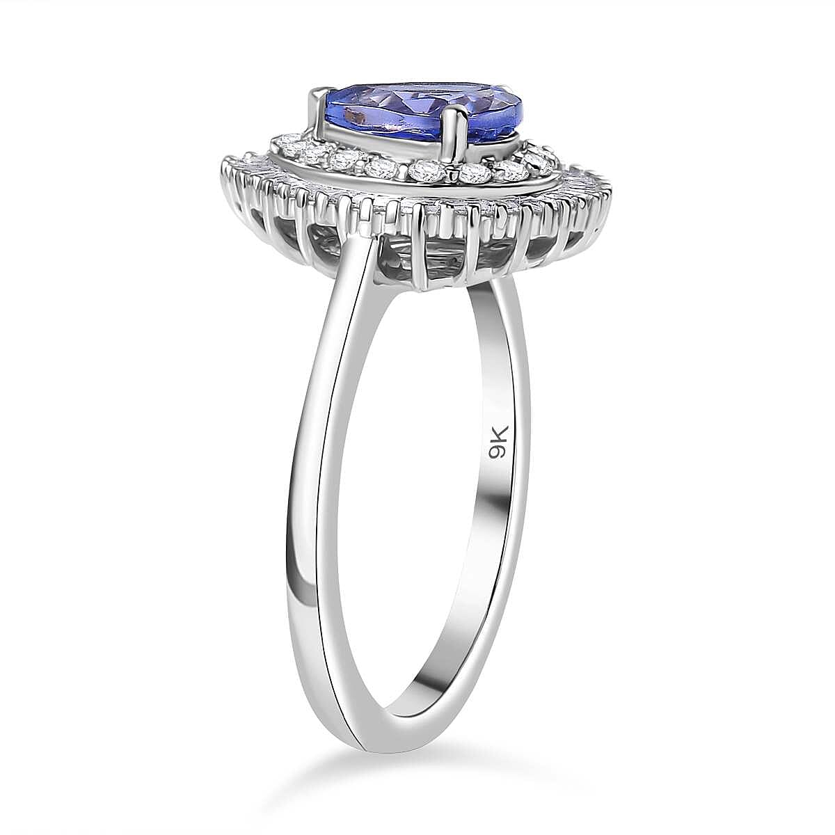 Special Order 9K White Gold AA Tanzanite &amp; White Diamond Ring 1.57 Ct 7931378 3