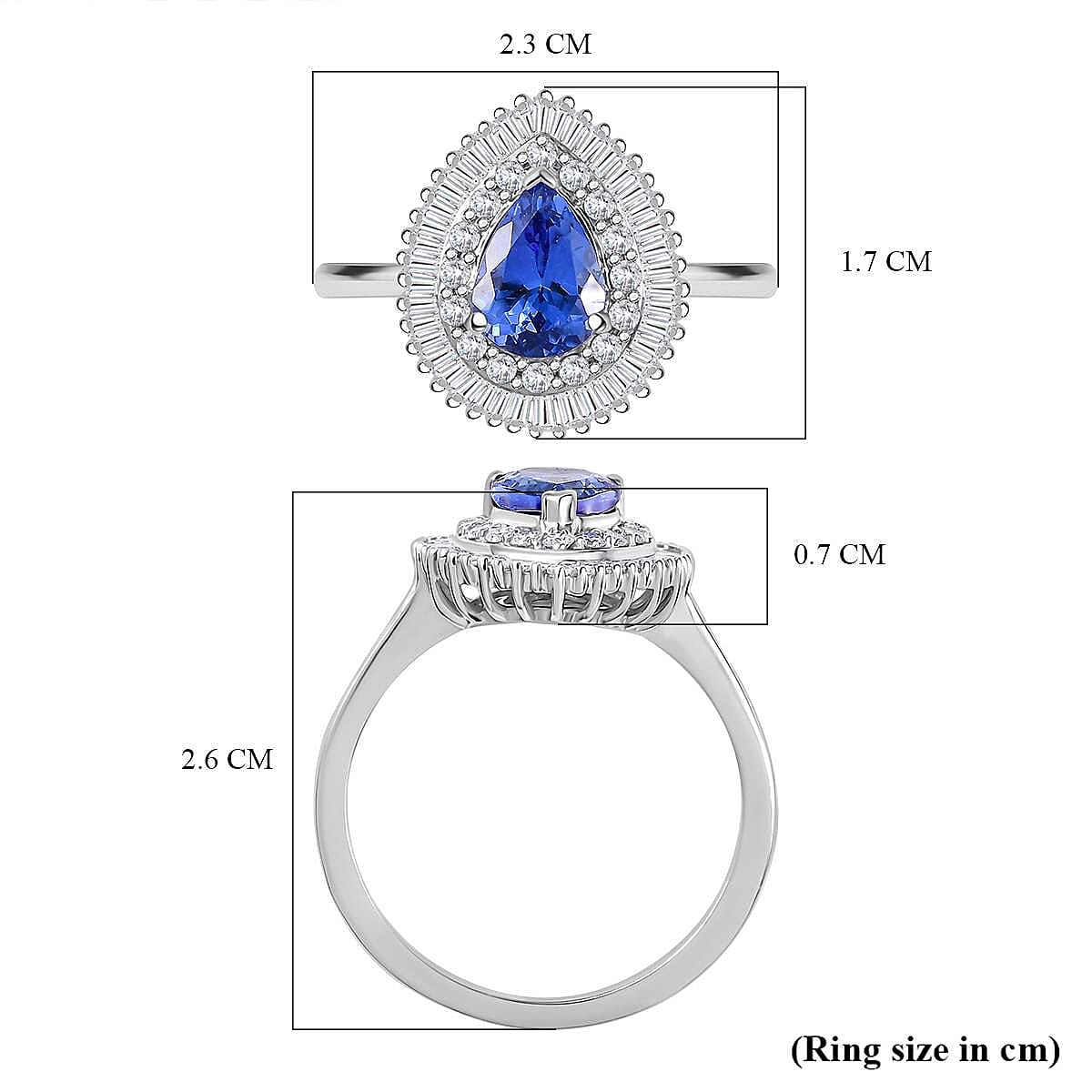 Special Order 9K White Gold AA Tanzanite &amp; White Diamond Ring 1.57 Ct 7931378 5