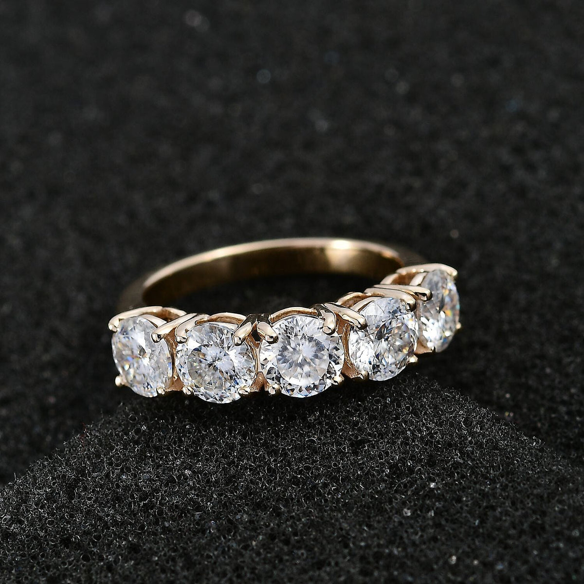 Special Order 9K Yellow Gold Moissanite 5 Stone Ring 2.40 Ct, Gold Wt. 3 Gms 7811722 3
