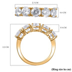 Special Order 9K Yellow Gold Moissanite 5 Stone Ring 2.40 Ct, Gold Wt. 3 Gms