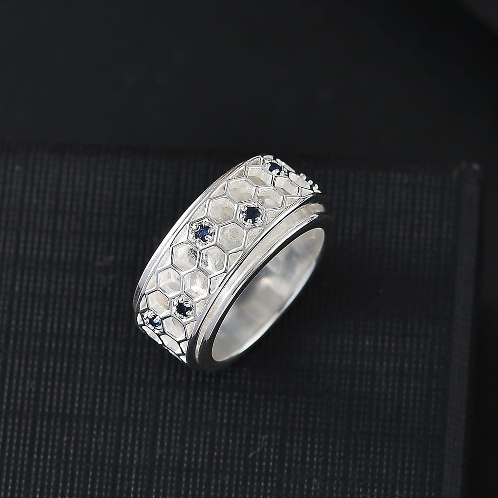 Special Order Blue Sapphire Ring in Sterling Silver 0.30 Ct, Silver Wt. 12.00 Gms.