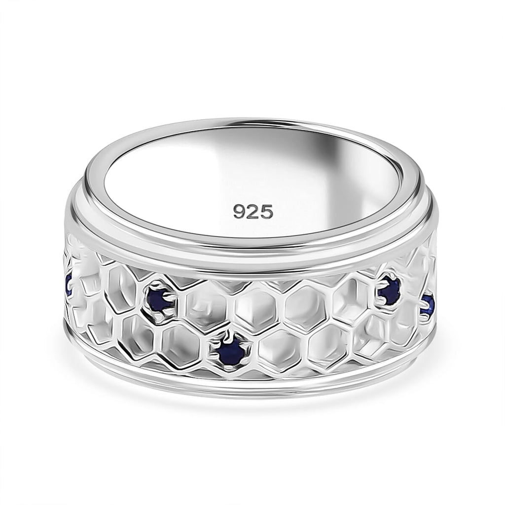 Special Order Blue Sapphire Ring in Sterling Silver 0.30 Ct, Silver Wt. 12.00 Gms.
