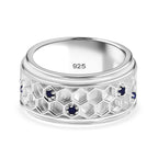 Special Order Blue Sapphire Ring in Sterling Silver 0.30 Ct, Silver Wt. 12.00 Gms.
