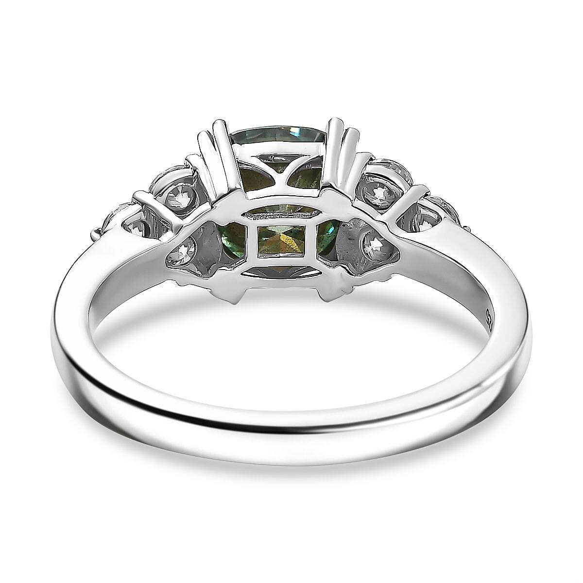 Special Order Green Moissanite Ring in Rhodium Overlay Sterling Silver 2.87 Ct. 8027536 4