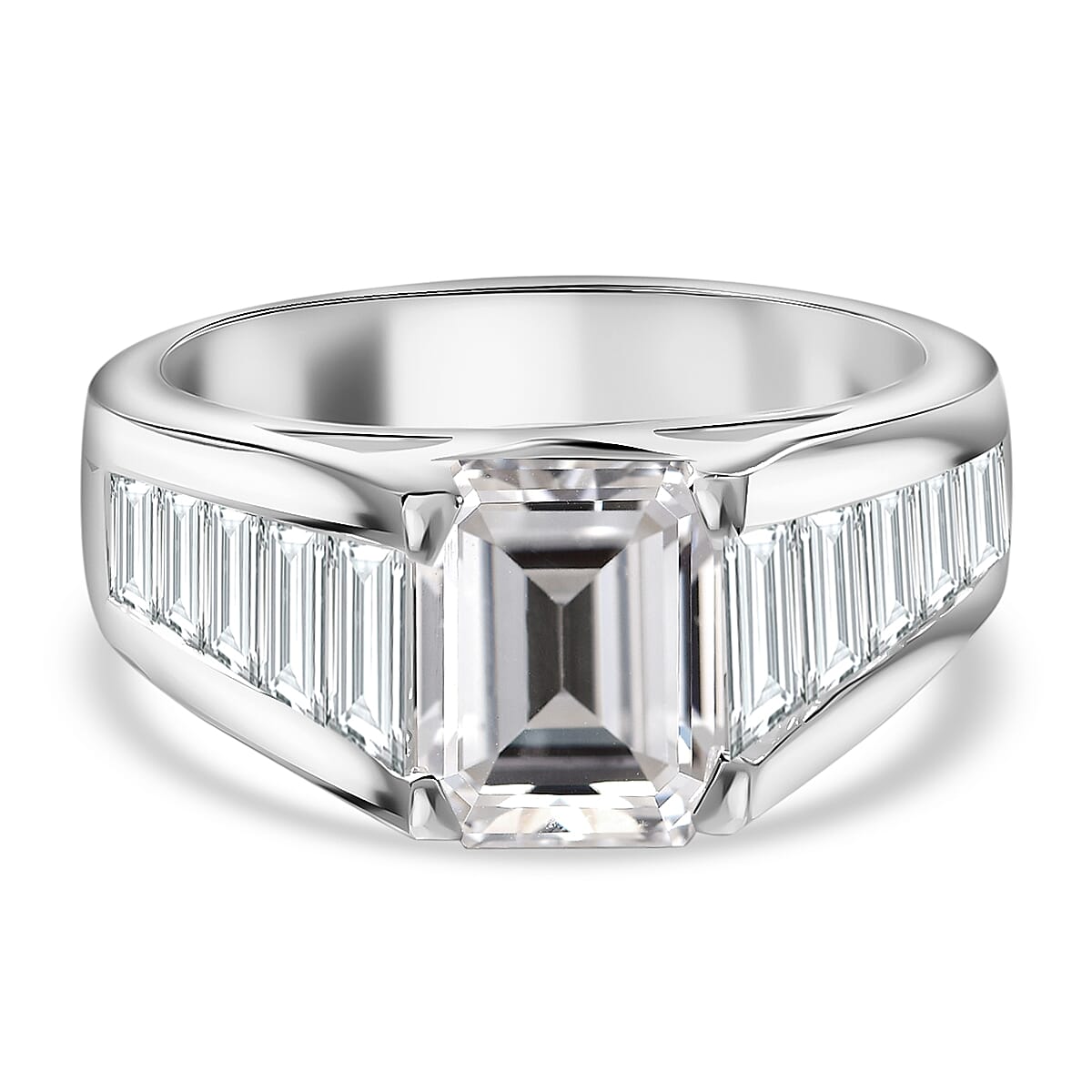 Special Order Moissanite  Ring  Sterling Silver 5.62 ct,  Silver Wt. 9 Gms  5.620  Ct. 7812438 0