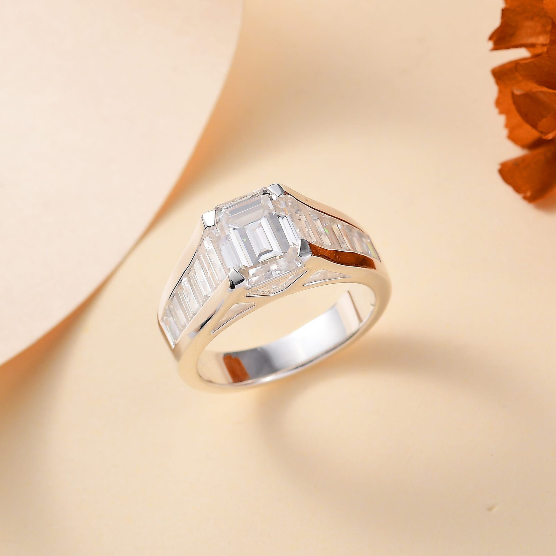 Special Order Moissanite  Ring  Sterling Silver 5.62 ct,  Silver Wt. 9 Gms  5.620  Ct. 7812438 1
