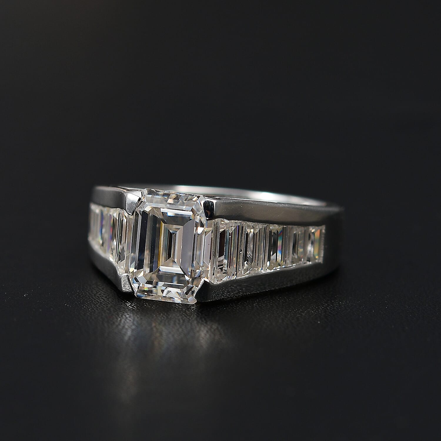 Special Order Moissanite  Ring  Sterling Silver 5.62 ct,  Silver Wt. 9 Gms  5.620  Ct. 7812438 2
