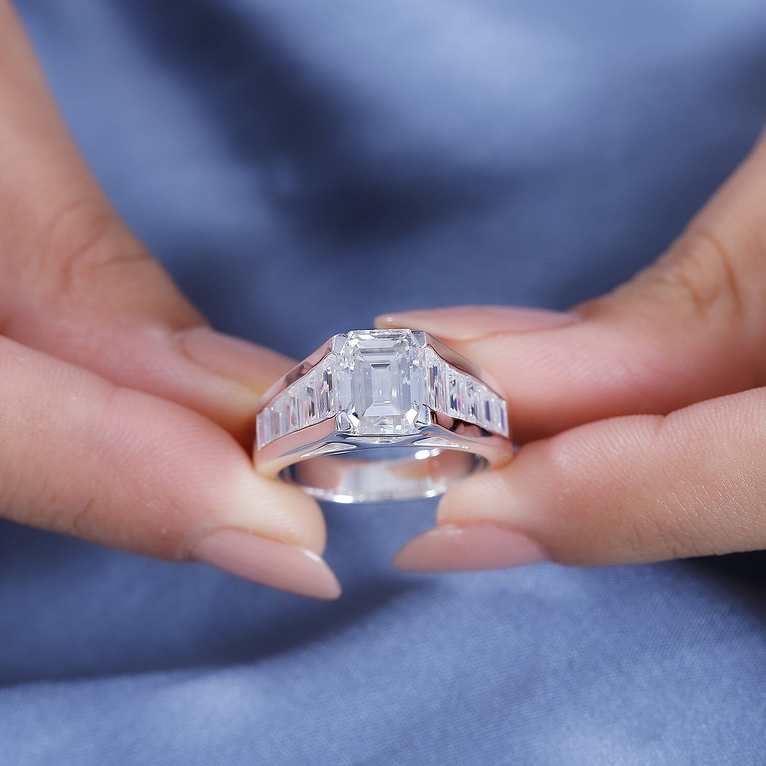 Special Order Moissanite  Ring  Sterling Silver 5.62 ct,  Silver Wt. 9 Gms  5.620  Ct. 7812438 3