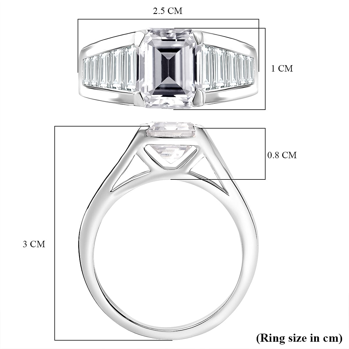 Special Order Moissanite  Ring  Sterling Silver 5.62 ct,  Silver Wt. 9 Gms  5.620  Ct. 7812438 6