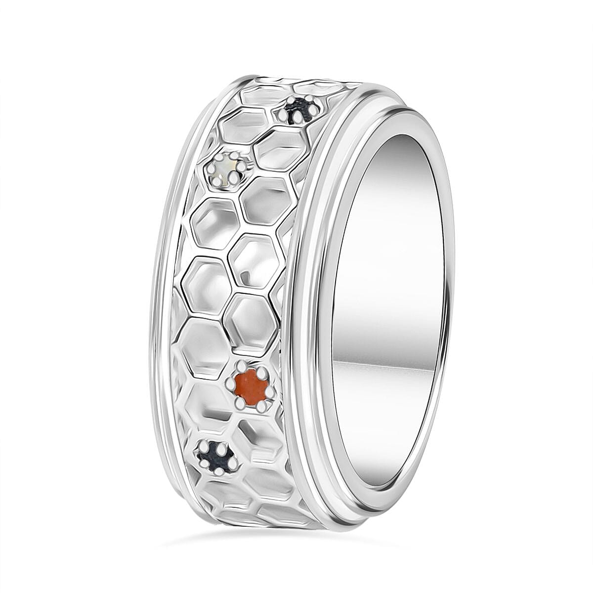 Special Order -  Ruby, &amp; Multi Gemstones Ring Sterling Silver 0.26 Ct, Silver Wt. 12 Gms. 7985480 0