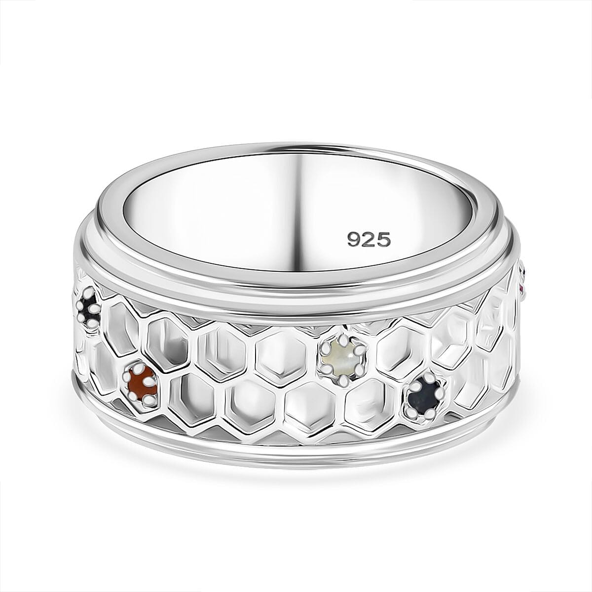 Special Order -  Ruby, &amp; Multi Gemstones Ring Sterling Silver 0.26 Ct, Silver Wt. 12 Gms. 7985480 3