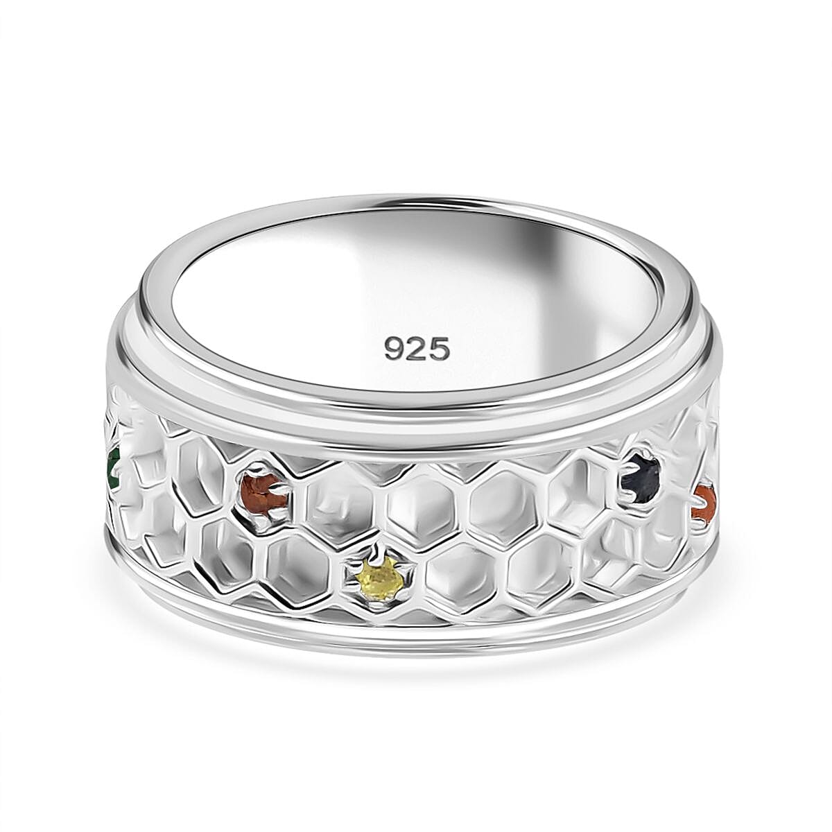 Special Order -  Ruby, &amp; Multi Gemstones Ring Sterling Silver 0.26 Ct, Silver Wt. 12 Gms. 7985480 4