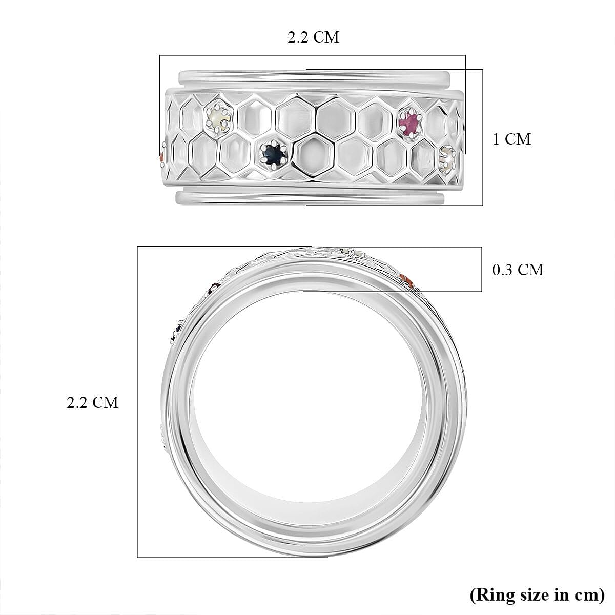 Special Order -  Ruby, &amp; Multi Gemstones Ring Sterling Silver 0.26 Ct, Silver Wt. 12 Gms. 7985480 5