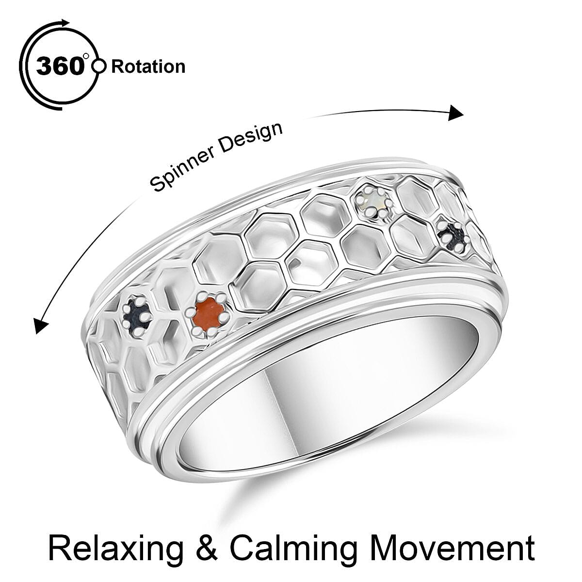 Special Order -  Ruby, &amp; Multi Gemstones Ring Sterling Silver 0.26 Ct, Silver Wt. 12 Gms. 7985480 6