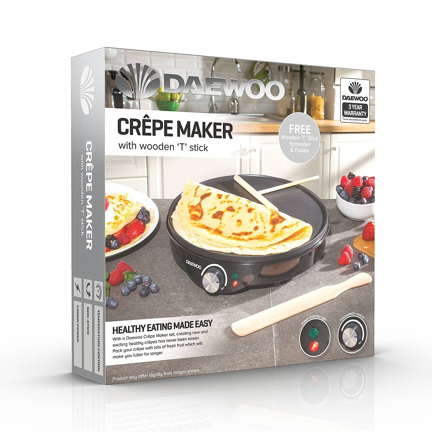 Daewoo Electric Pancake Maker and Crepe Machine 7864456 2