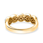 Nigerian Natural Spessartine Garnet , White Zircon Band Ring in 18K Vermeil Yellow Gold Plated Sterling Silver 1.03 Ct.