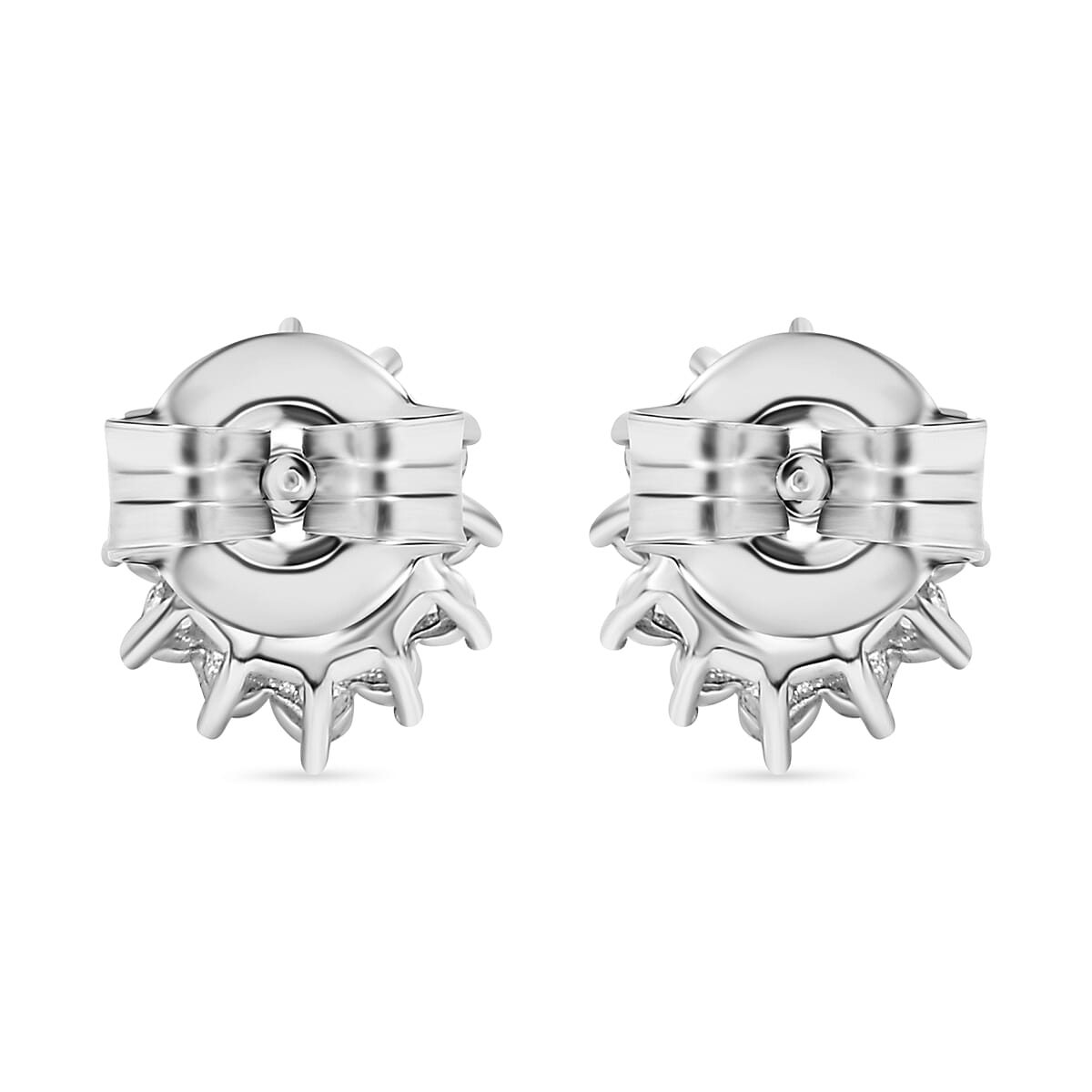 Nigerian Natural Spessartine Garnet, White Zircon Halo Earrings in Rhodium Plated Sterling Silver 1.66  Ct. 7855505 5