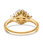 Spessartine Garnet,White Zircon Main Stone With Surrounding Stone Ring in 18K Vermeil Yellow Gold Plated Sterling Silver 1.321  Ct.
