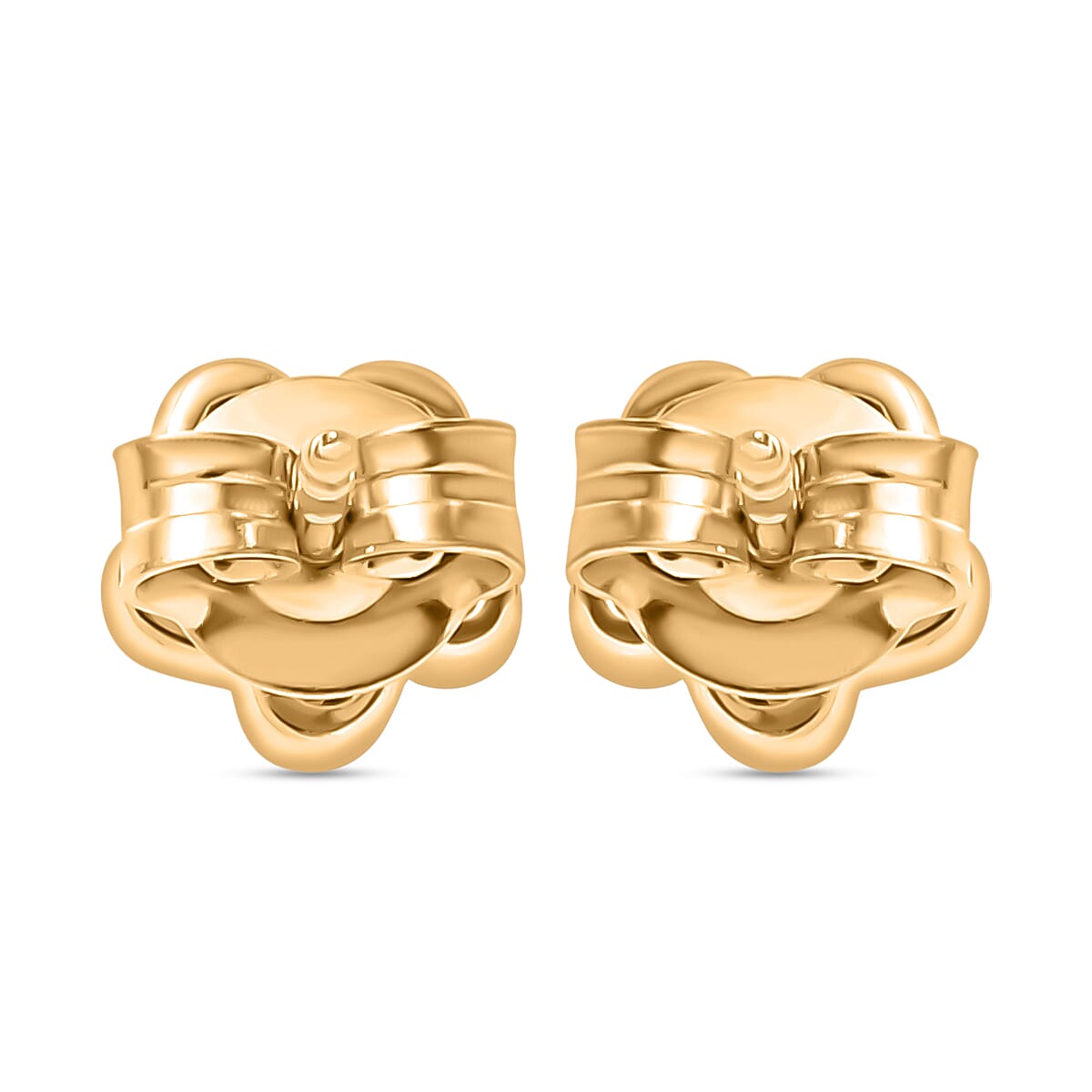 Spessartine Garnet, White Zircon Swirl Stud Earrings in 18K Vermeil Yellow Gold Plated Sterling Silver 7857024 4