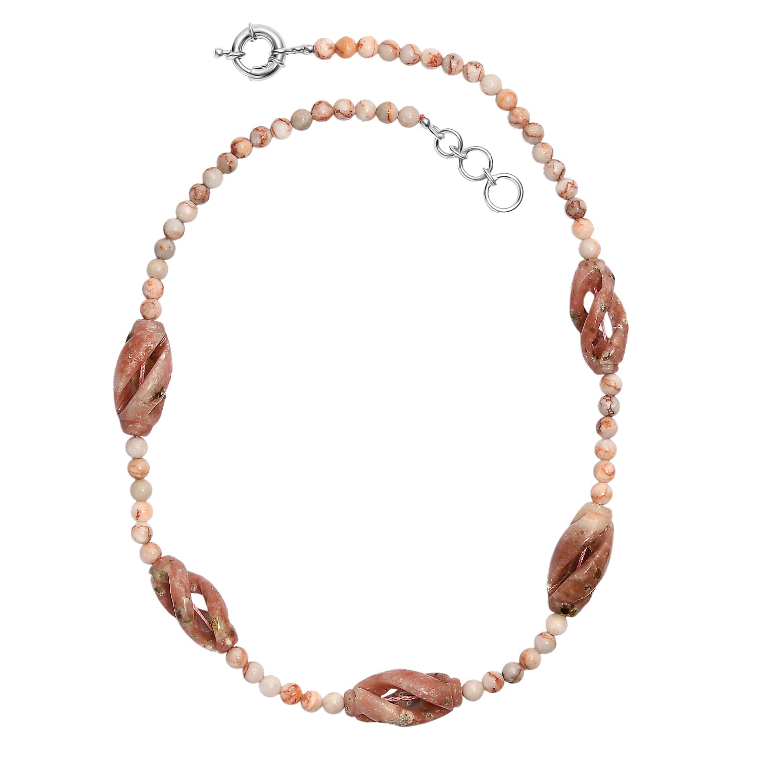 Spice Jasper, Pink Jasper Necklace (Size - 20) in  270.000  Ct. 8267447 4
