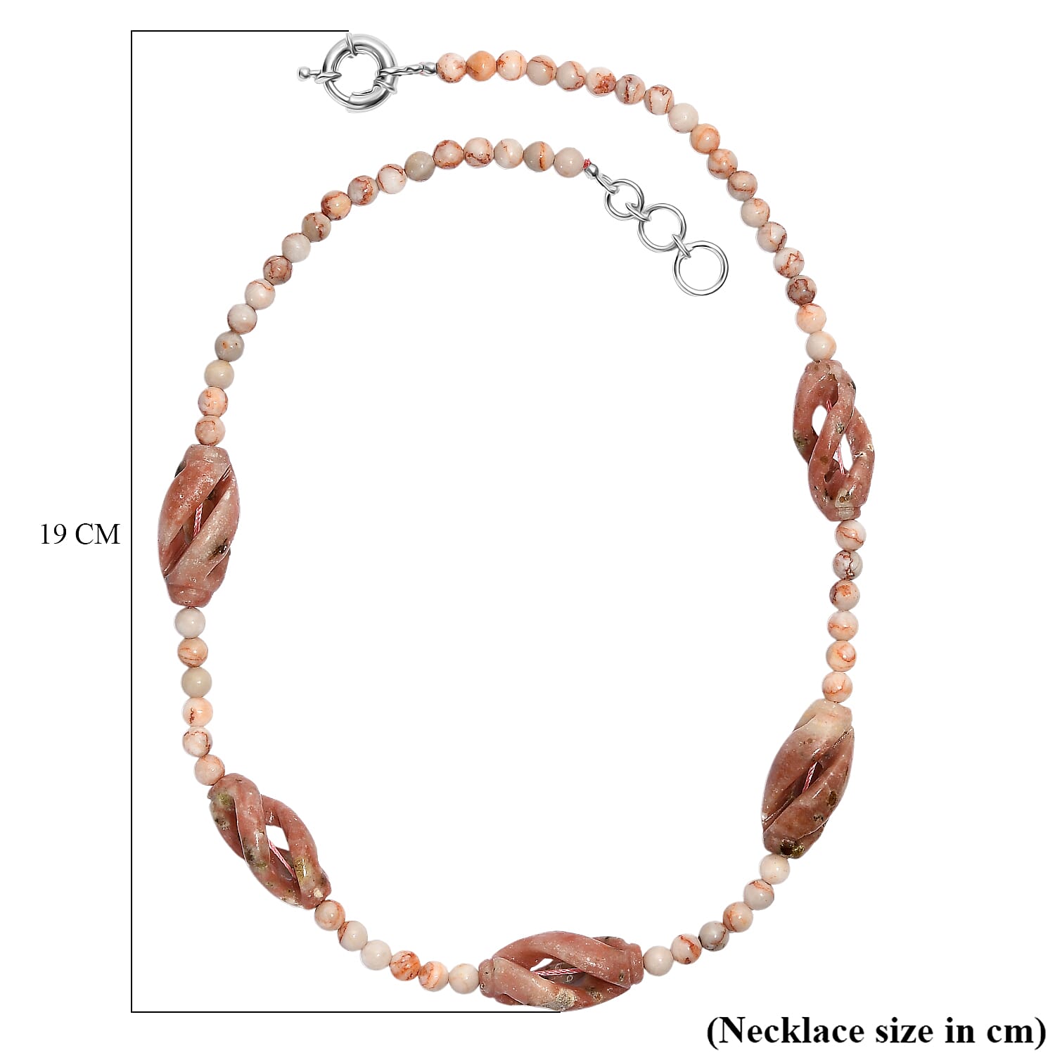 Spice Jasper, Pink Jasper Necklace (Size - 20) in  270.000  Ct. 8267447 6