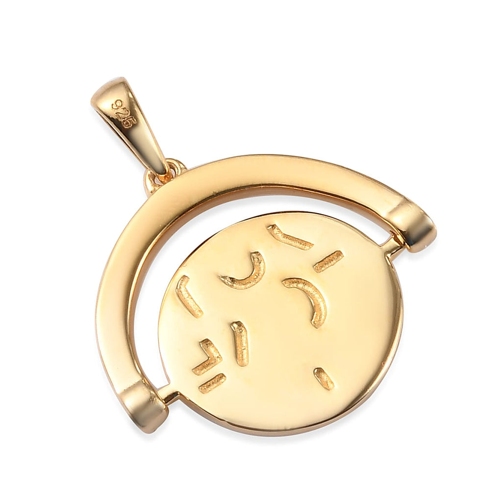 14K Gold Overlay Sterling Silver Pendant with Chain (Size 20), Silver Wt. 5.80 Gms.