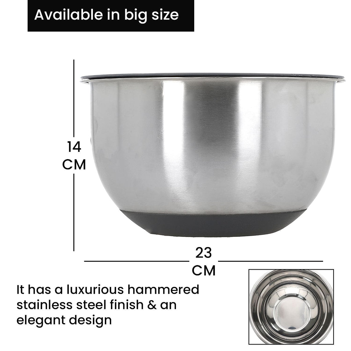 Splash Bowl with Antiskid Base with 3 Graters (Size 20x16 cm) - Silver 7306698 8