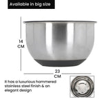Splash Bowl with Antiskid Base with 3 Graters (Size 20x16 cm) - Silver