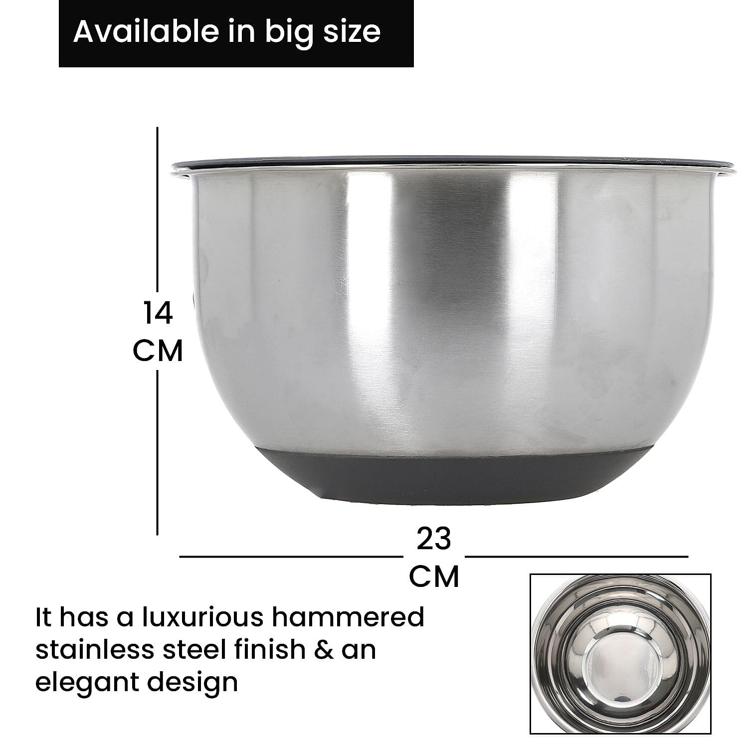 Splash Bowl with Antiskid Base with 3 Graters (Size 20x16 cm) - Silver 7306698 8