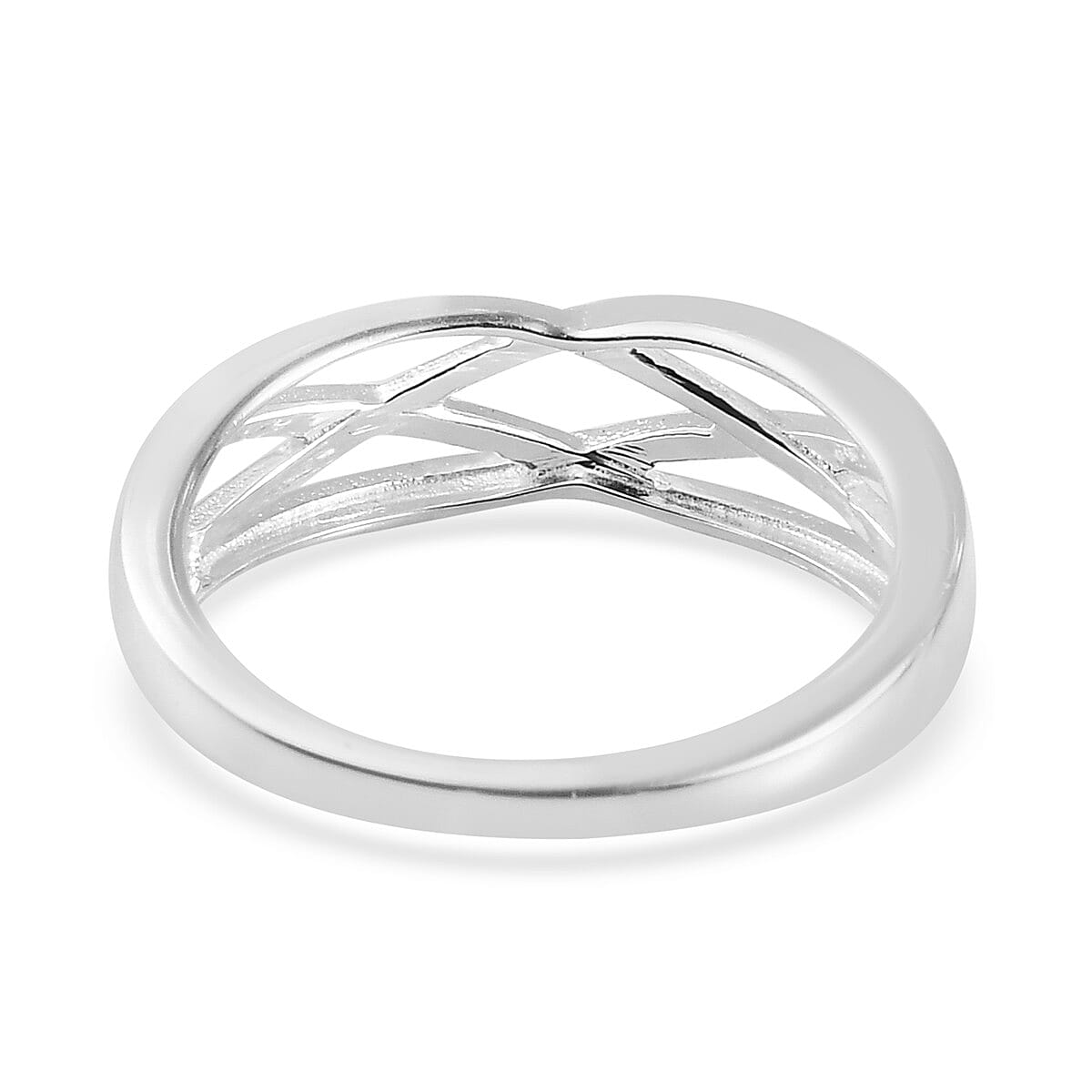Split Band Ring in Platinum Plated Sterling Silver 3829115 4