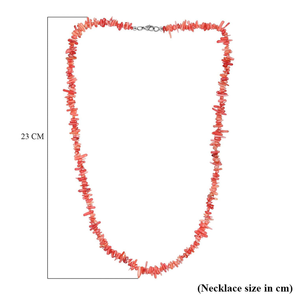 Coral Necklace (Size - 24) with Lobster Clasp 175.00 Ct.