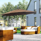 Outdoors Parasol Open and Close with Crank  (Size 330x292x262 cm) - Brown