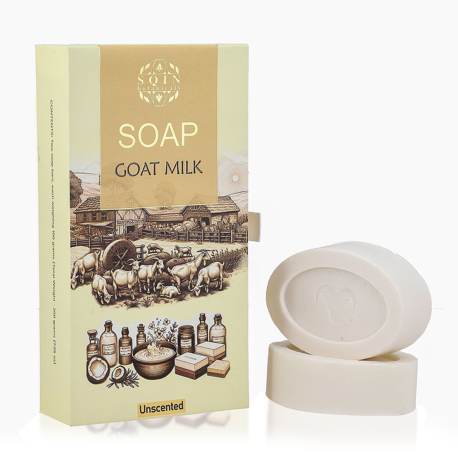 Sqin Botanicals Goat Milk Unscented Soap (200Gms) 7761895 0