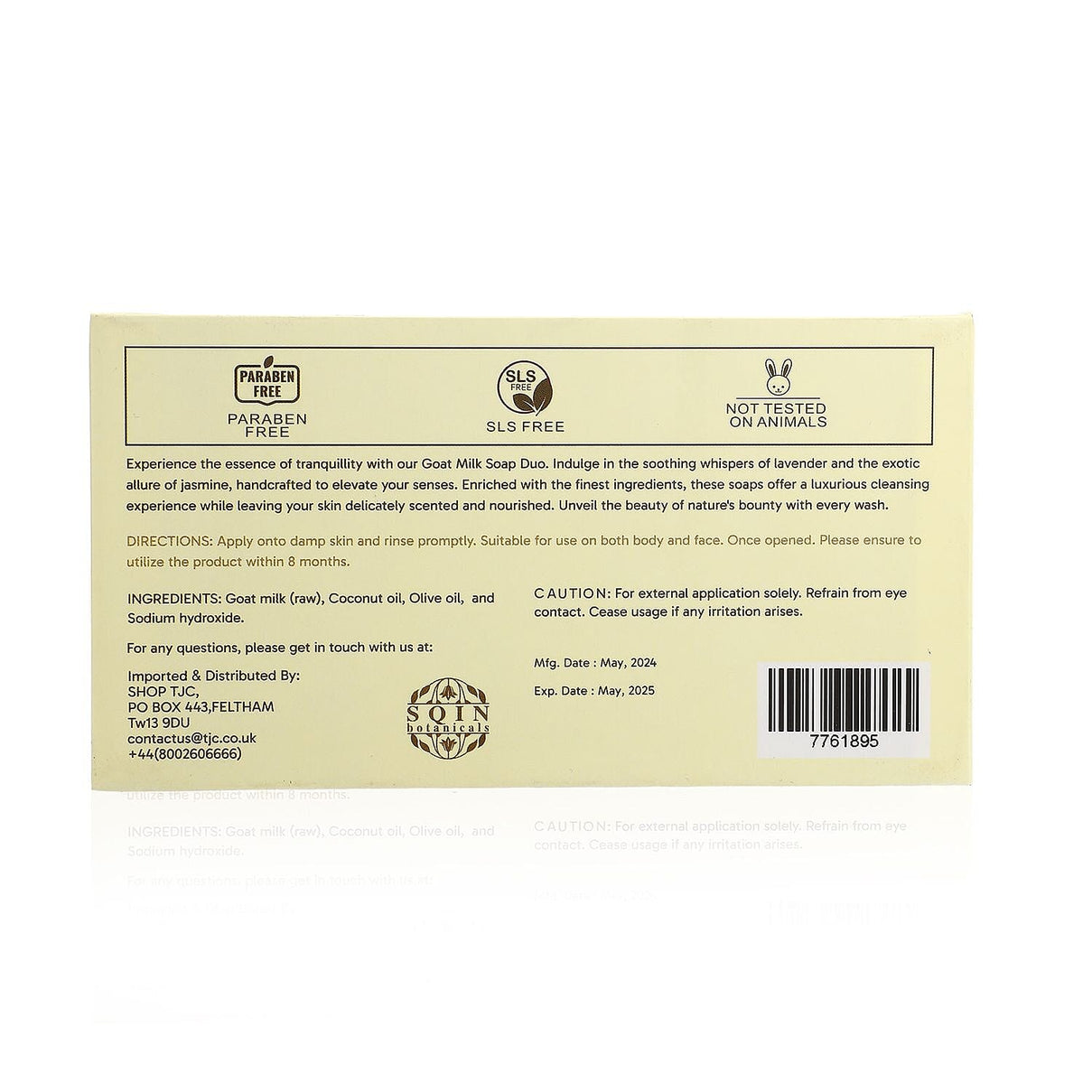 Sqin Botanicals Goat Milk Unscented Soap (200Gms) 7761895 7