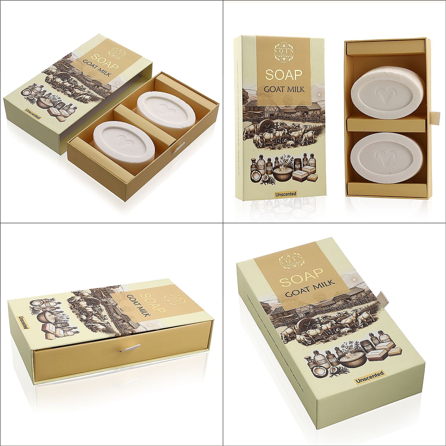Sqin Botanicals Goat Milk Unscented Soap (200Gms) 7761895 8