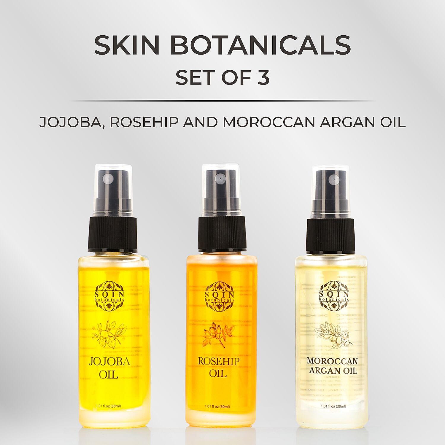 MONDAY MEGA DEAL - Sqin Botanicals Set of 3 Oils - Moringa Oil,  Argan Oil &amp; Rosehip Oil (30ml each) 7612188 3