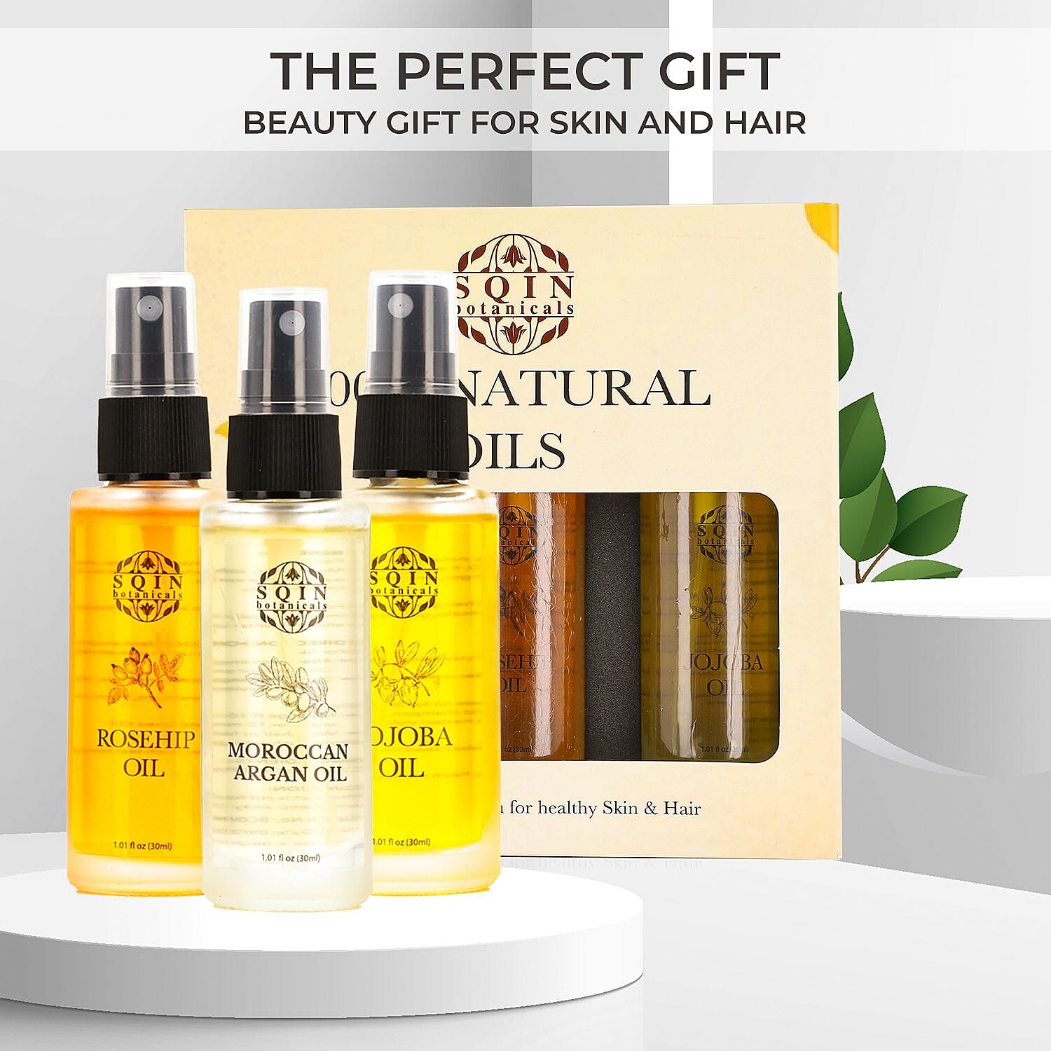 MONDAY MEGA DEAL - Sqin Botanicals Set of 3 Oils - Moringa Oil,  Argan Oil &amp; Rosehip Oil (30ml each) 7612188 6