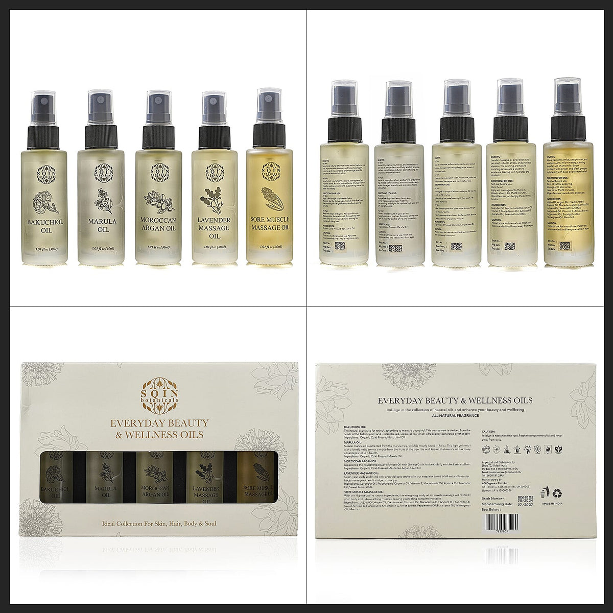 Sqin Botanicals Oil - Set of 5 oils- Travel Edition 7838924 9