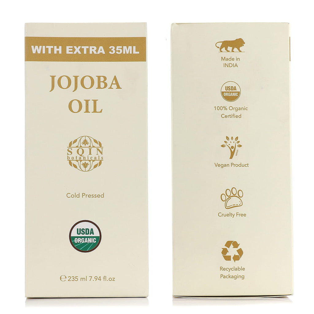 Sqin Botanicals Cold Pressed Natural Jojoba Oil - 200 ml -EXTRA 35 ml