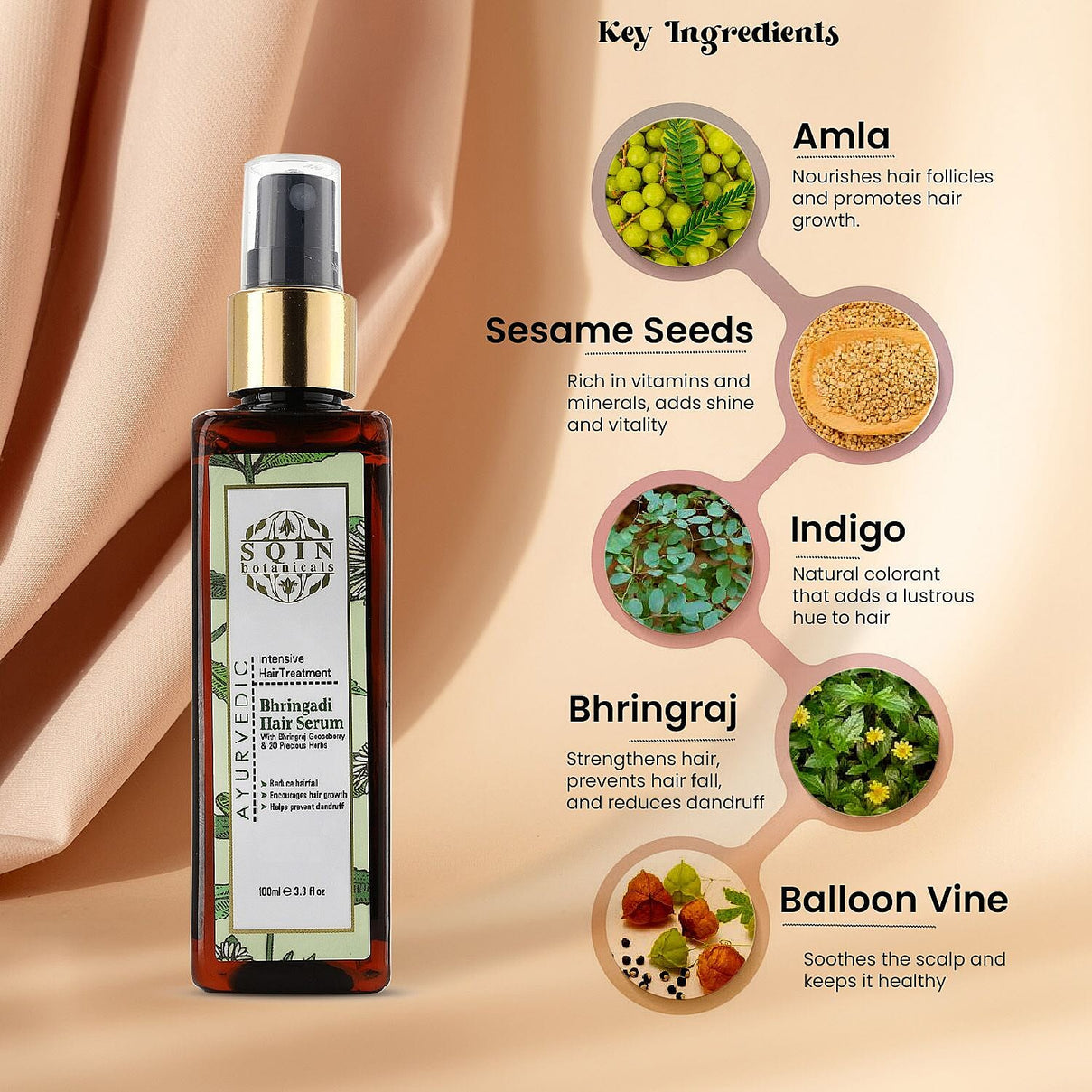 Bhringadi Ayurvedic Hair Serum - 100ml 7505834 6