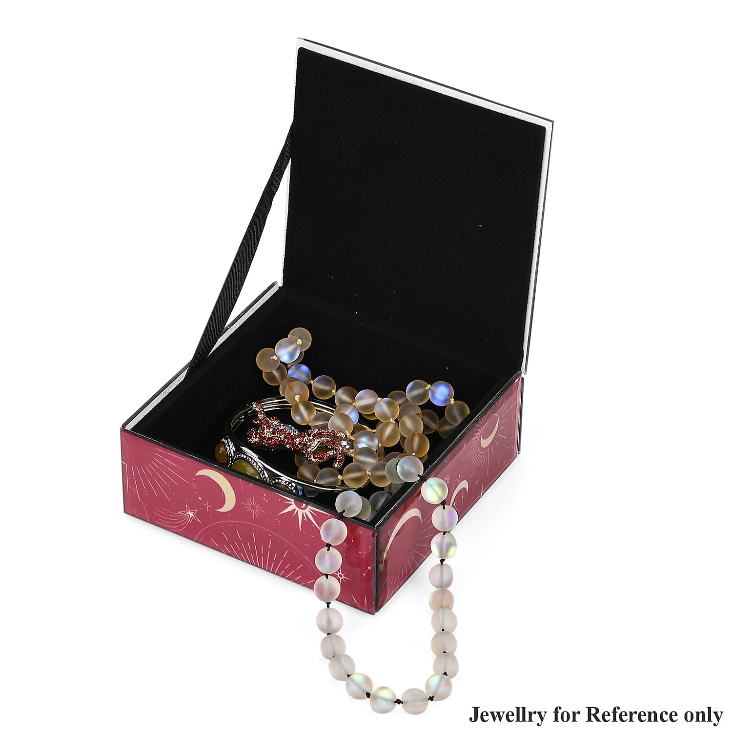 Square Glass Jewellery Box - Red 7858906 0