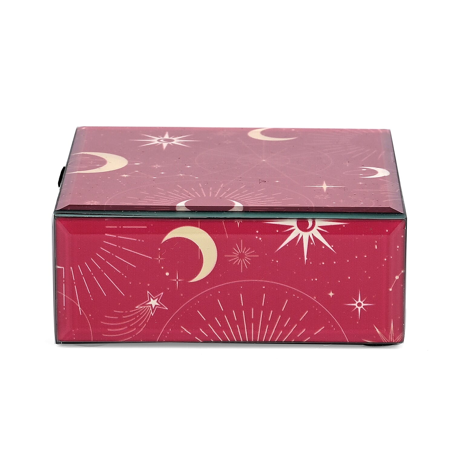 Square Glass Jewellery Box - Red 7858906 9