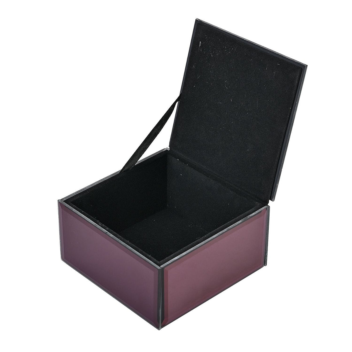 Square Glass Mirrored Jewellery Box with Crystal Flower on Top 7564331 3