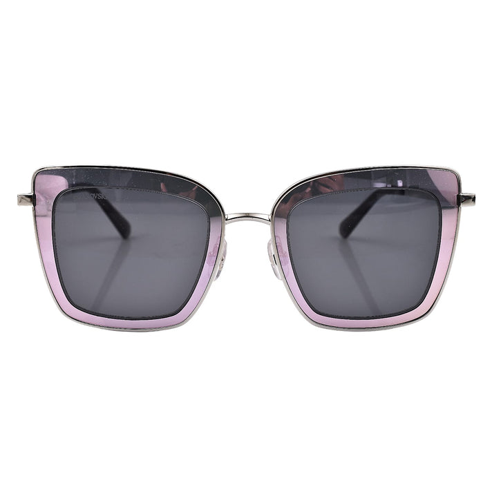 Square Metal Sunglasses With Grey Lenses and Metal Finest CZ Encrusted Temples 6270723 1